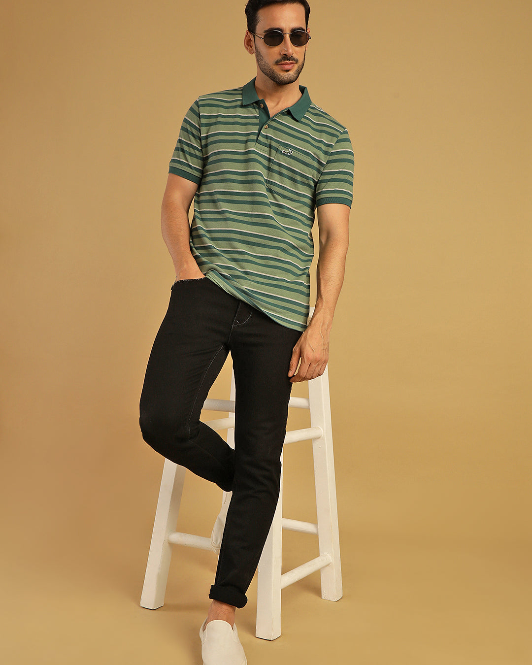 Red Half Sleeve Jacquard Polo Slim Fit T-Shirt