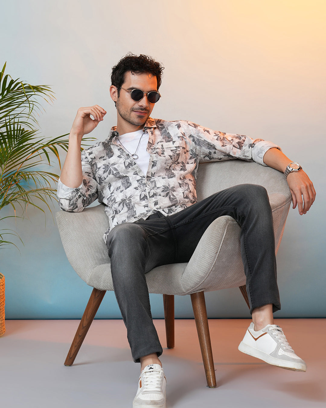 Crocodile Men's Maroon Melange Slim Fit T-Shirt