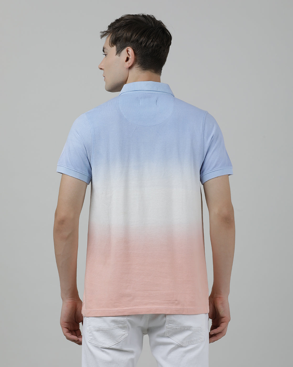 Casual Royal Blue T-Shirt Half Sleeve Slim Fit with Collar for Men