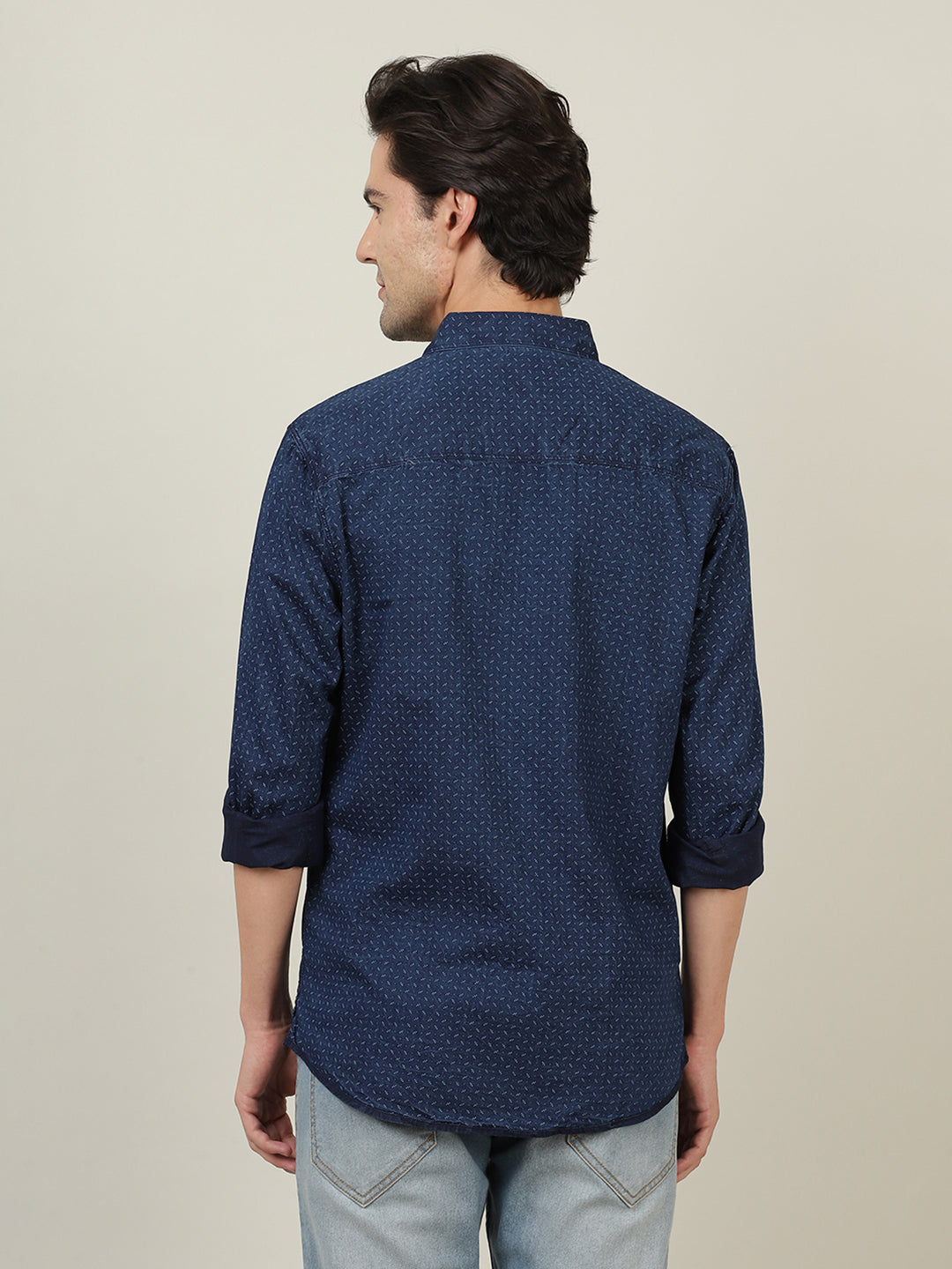 Crocodile Men Indigo Slim Fit Casual Shirt