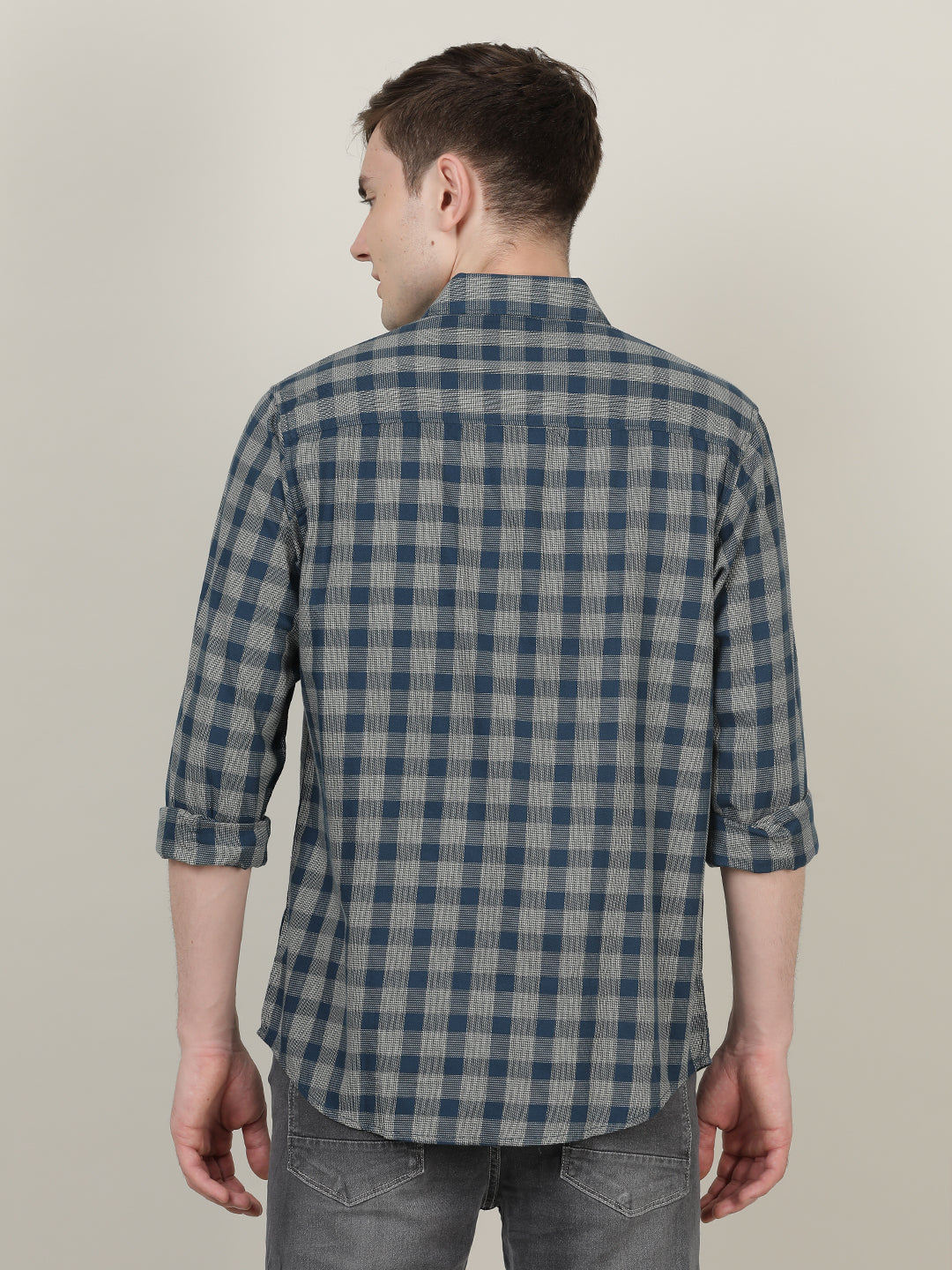 Crocodile Men Check Cotton Shirt