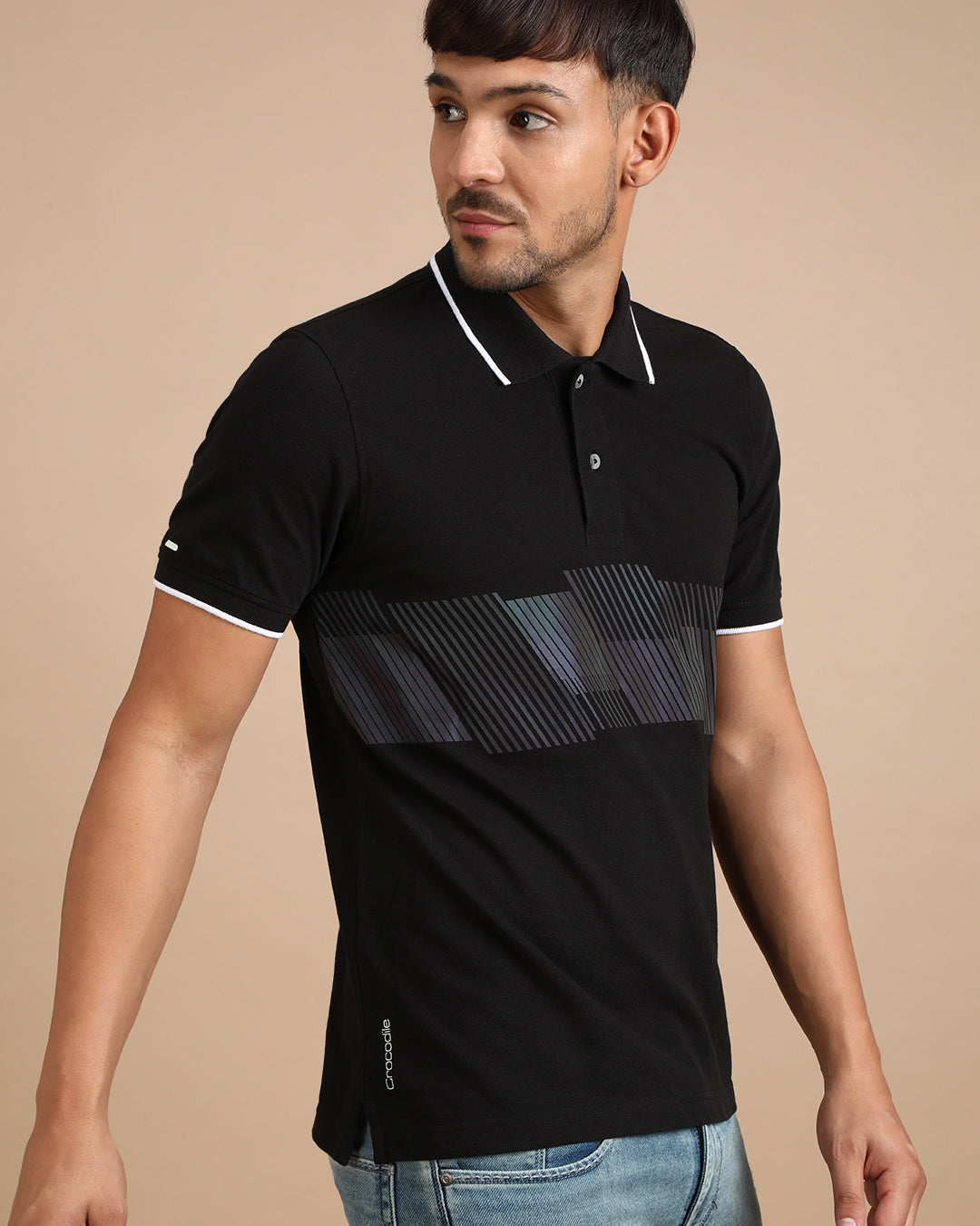 Enginereed Holographic Printed Polo T-Shirt
