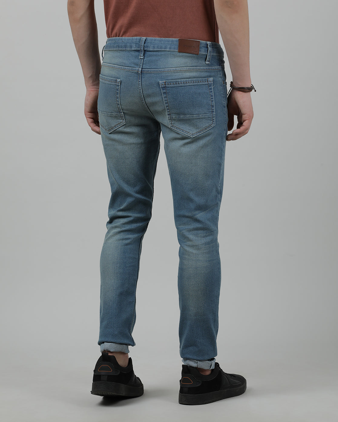 Casual Denim Jean slip Tapered Solid Light Blue for Men
