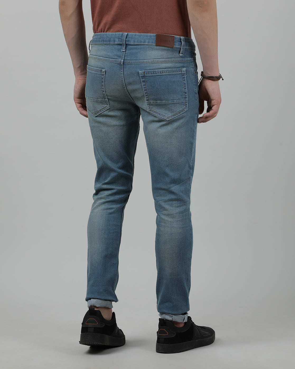 Casual Denim Jean slip Tapered Solid Light Blue for Men