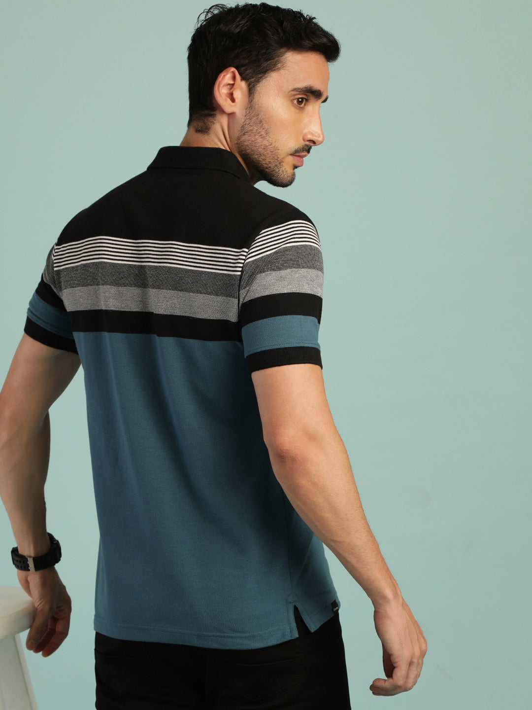 Textured Stripe Henley T-Shirt