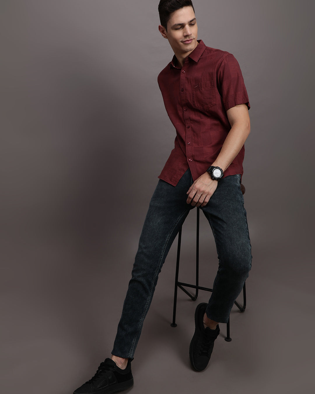 Crocodile Tonal Blocked Checks Shirt