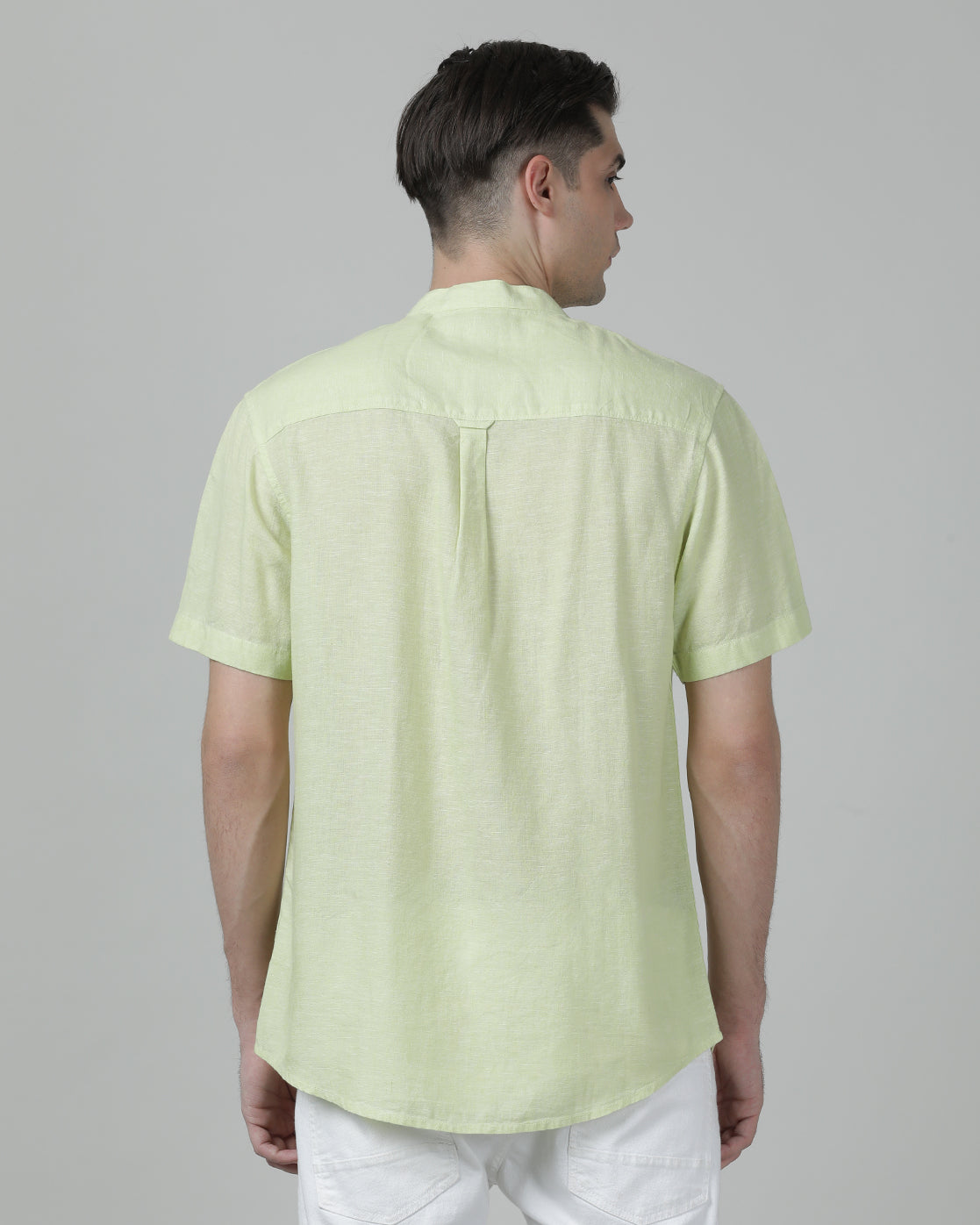 Close-up of green fabric with texture detail