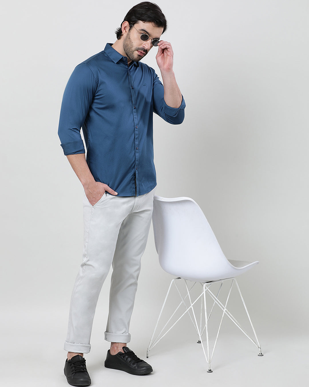 Royal Blue Full Sleeve Comfort Fit Solid Shirt