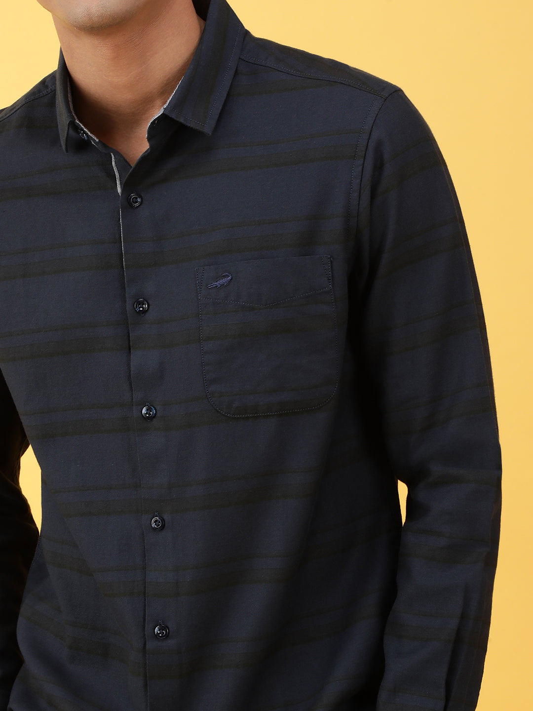 Tonal Stripe Fabric Dyed Shirt