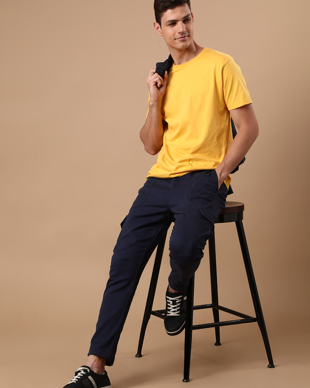 NAVY PREMIUM CARGO JOGGER IN SUPER SOFT FABRIC