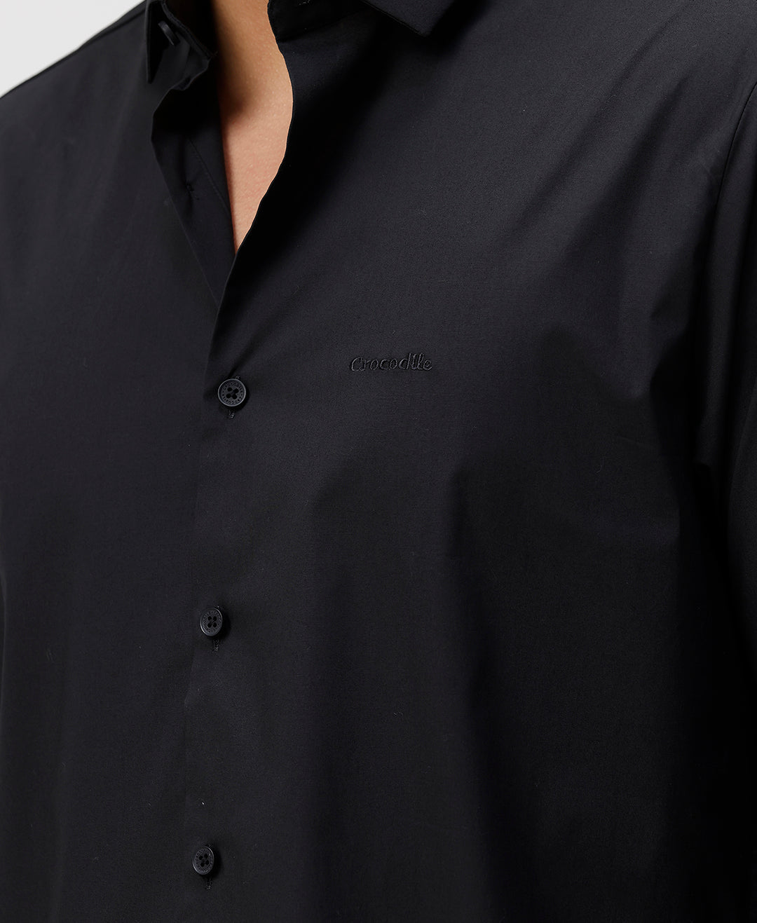 Close-up of black fabric with texture detail