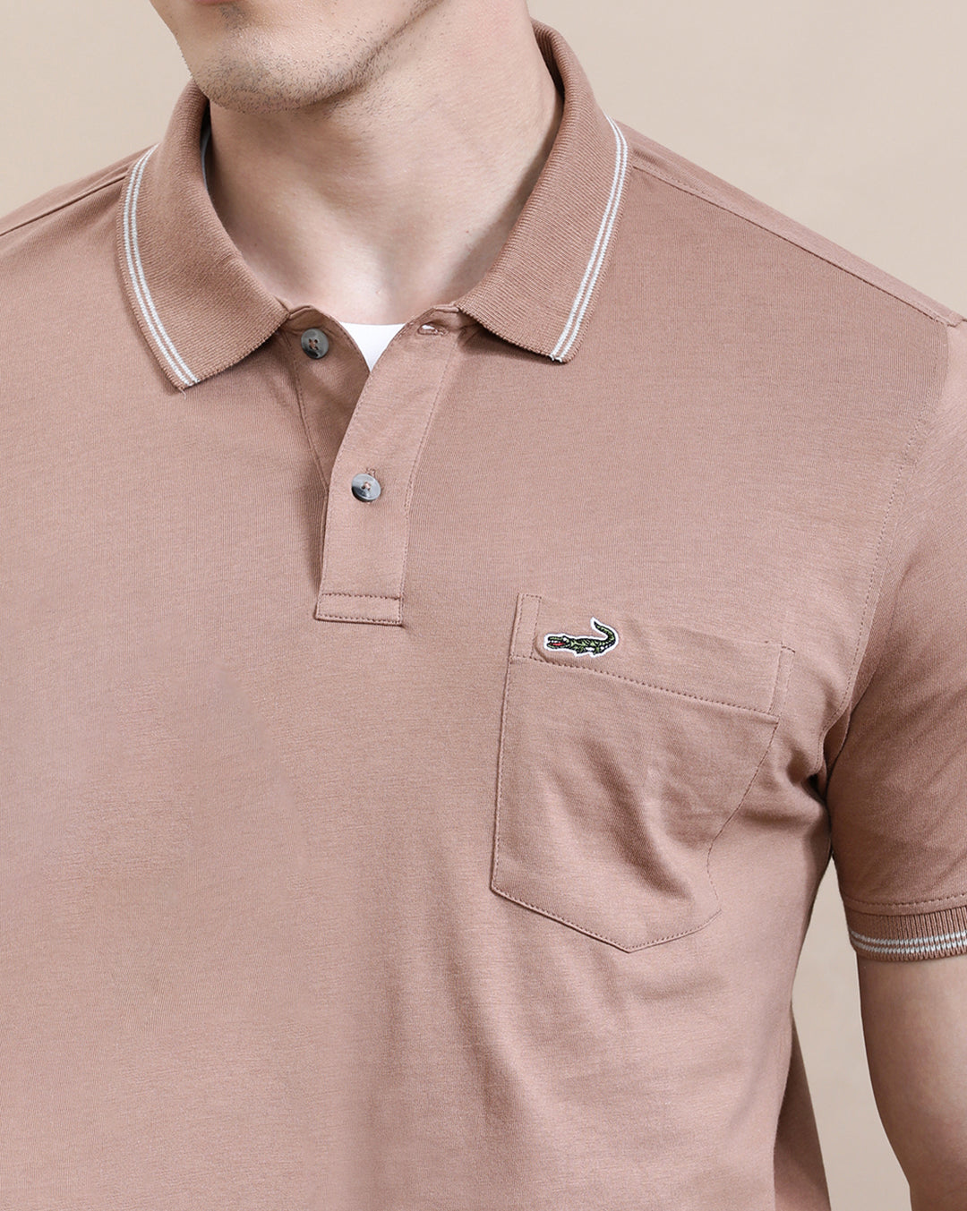 Close-up of brown fabric with texture detail