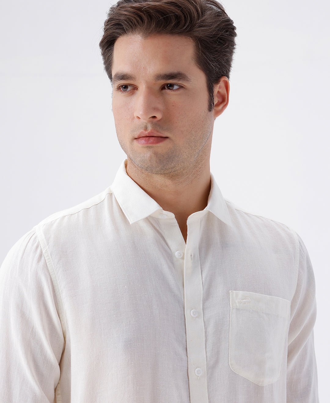 Close-up of white fabric with texture detail