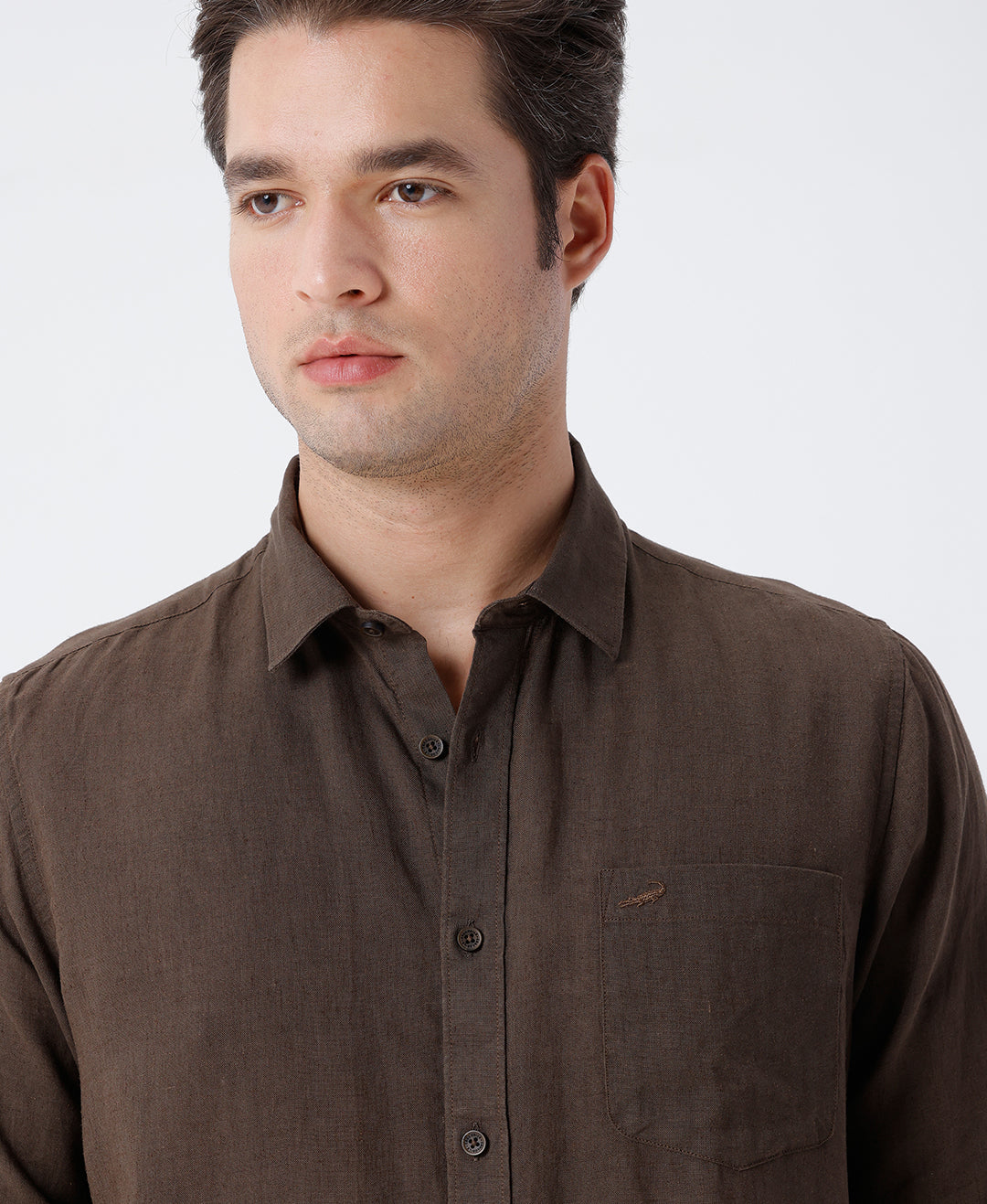 Close-up of brown fabric with texture detail