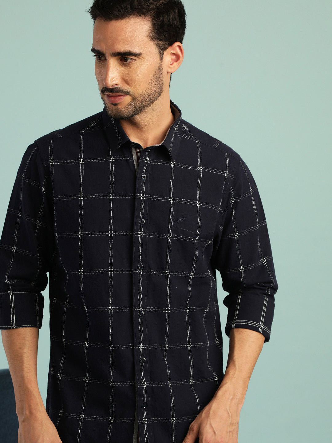 Crocodile Window Check Structured Shirt