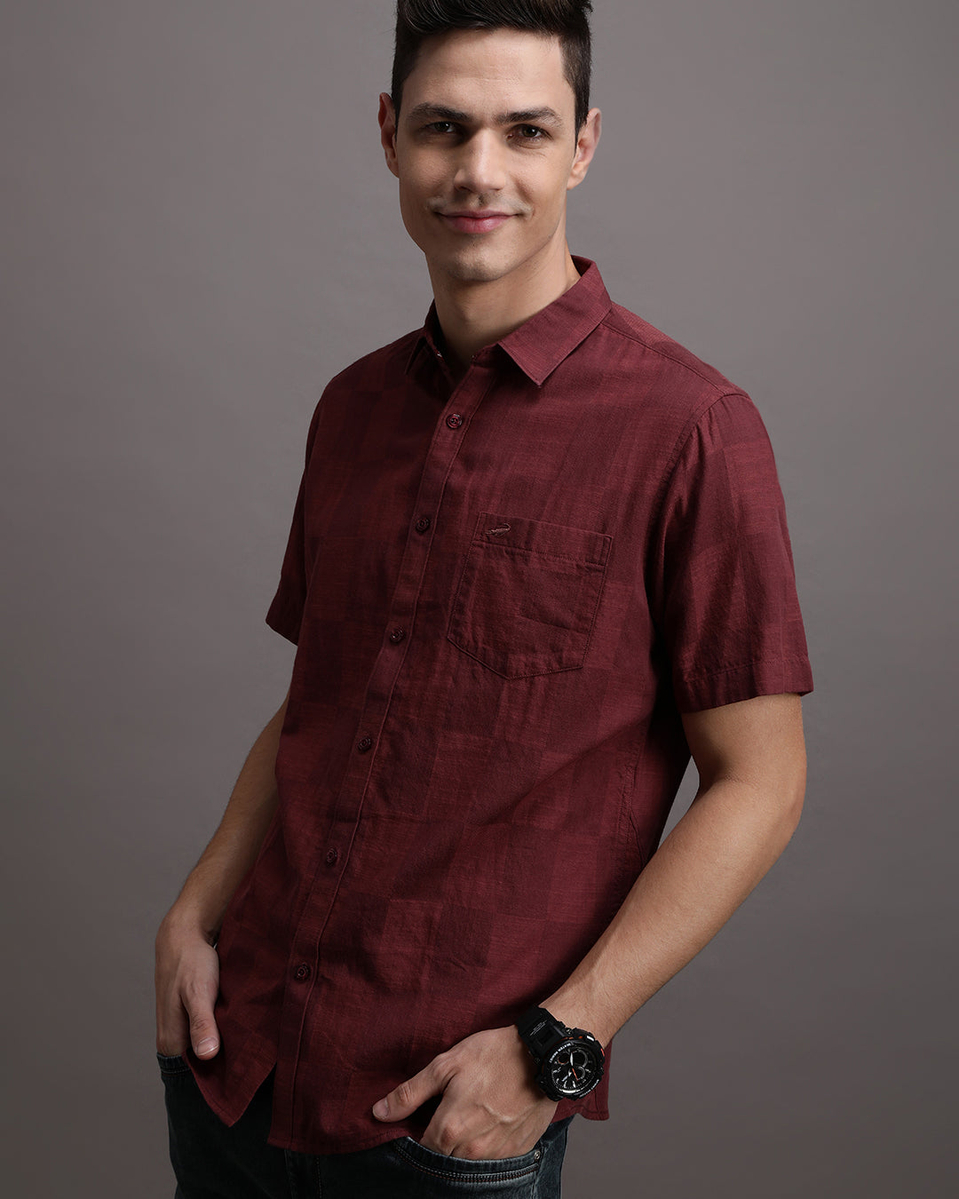 Crocodile Tonal Blocked Checks Shirt