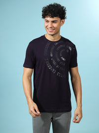 Nightshade Black Printed Polo T-Shirt