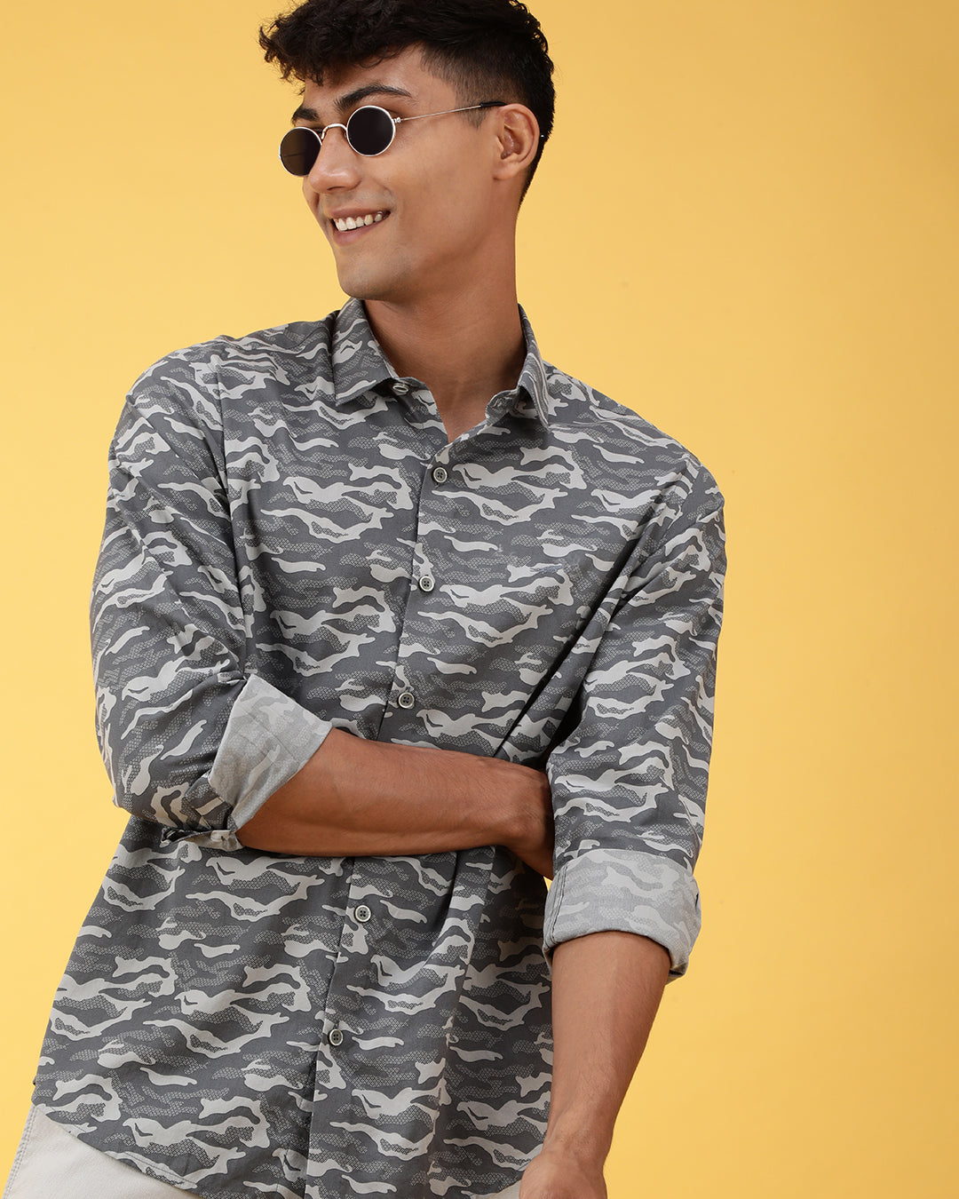 Tonal Camo Fluid Shirt