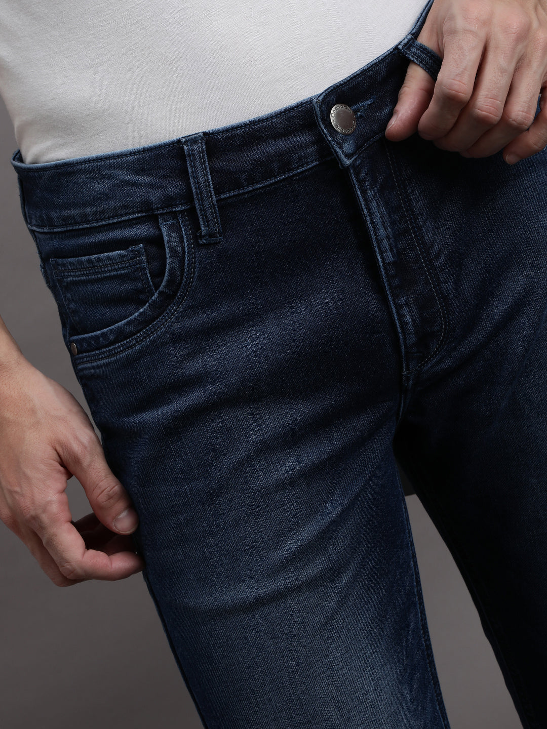 PREMIUM KNITTED DARK WASHED JEANS FOR MEN