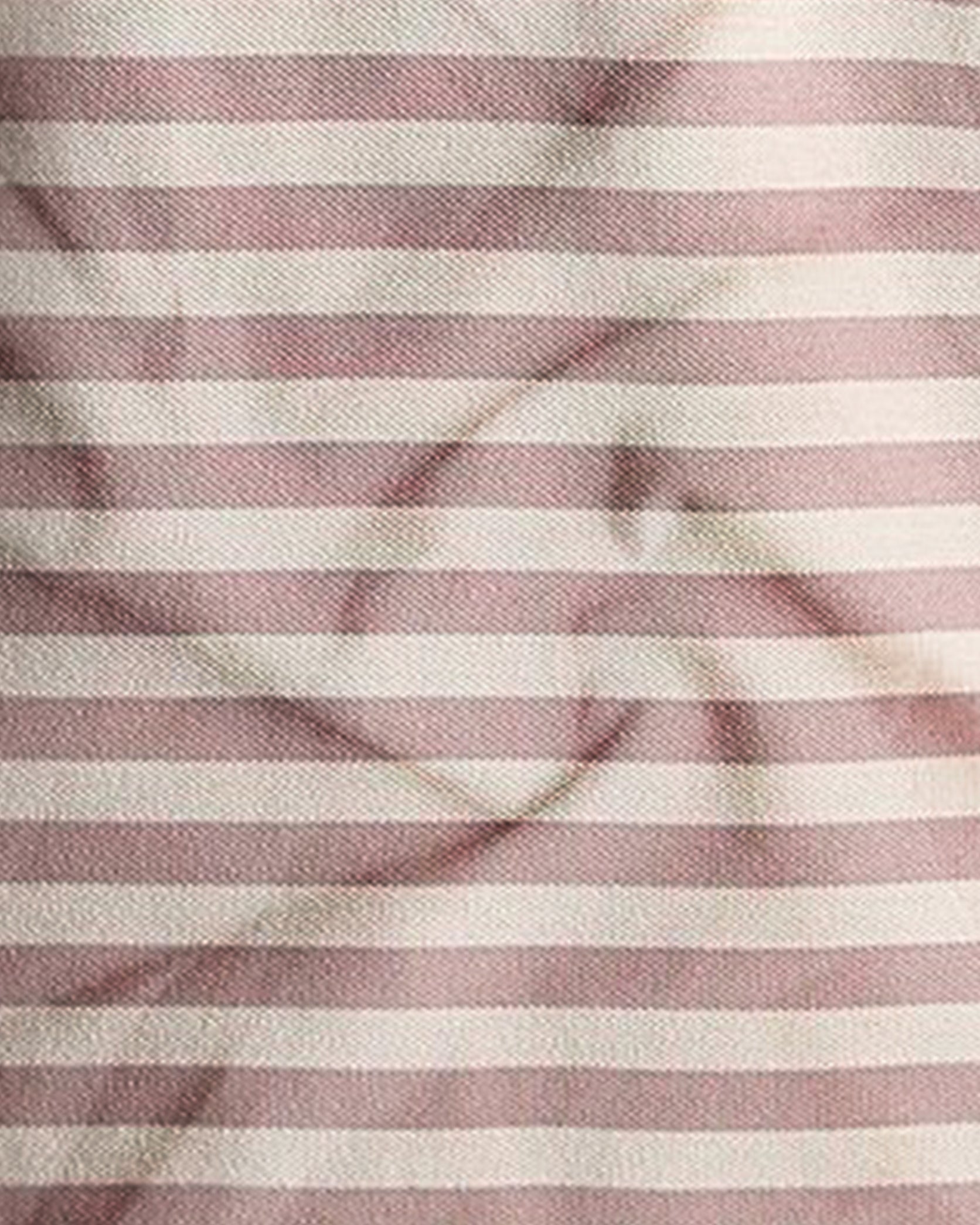 Close-up of fabric with pink and white horizontal stripes