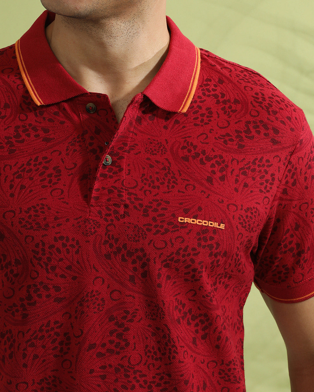 Close-up of red fabric with texture detail