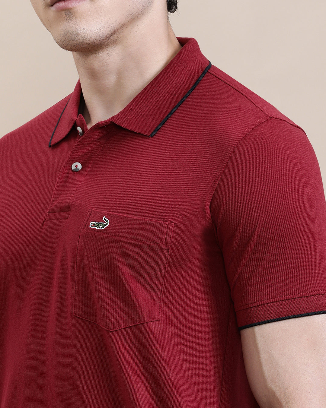Close-up of red fabric with texture detail