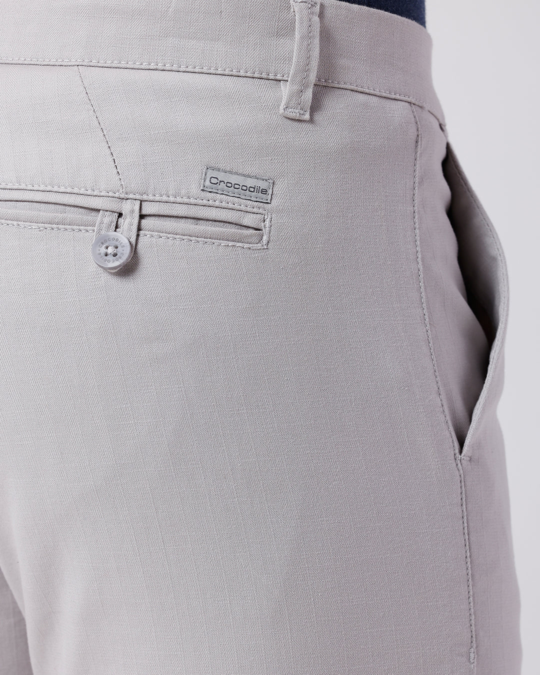 Close-up of grey fabric with texture detail