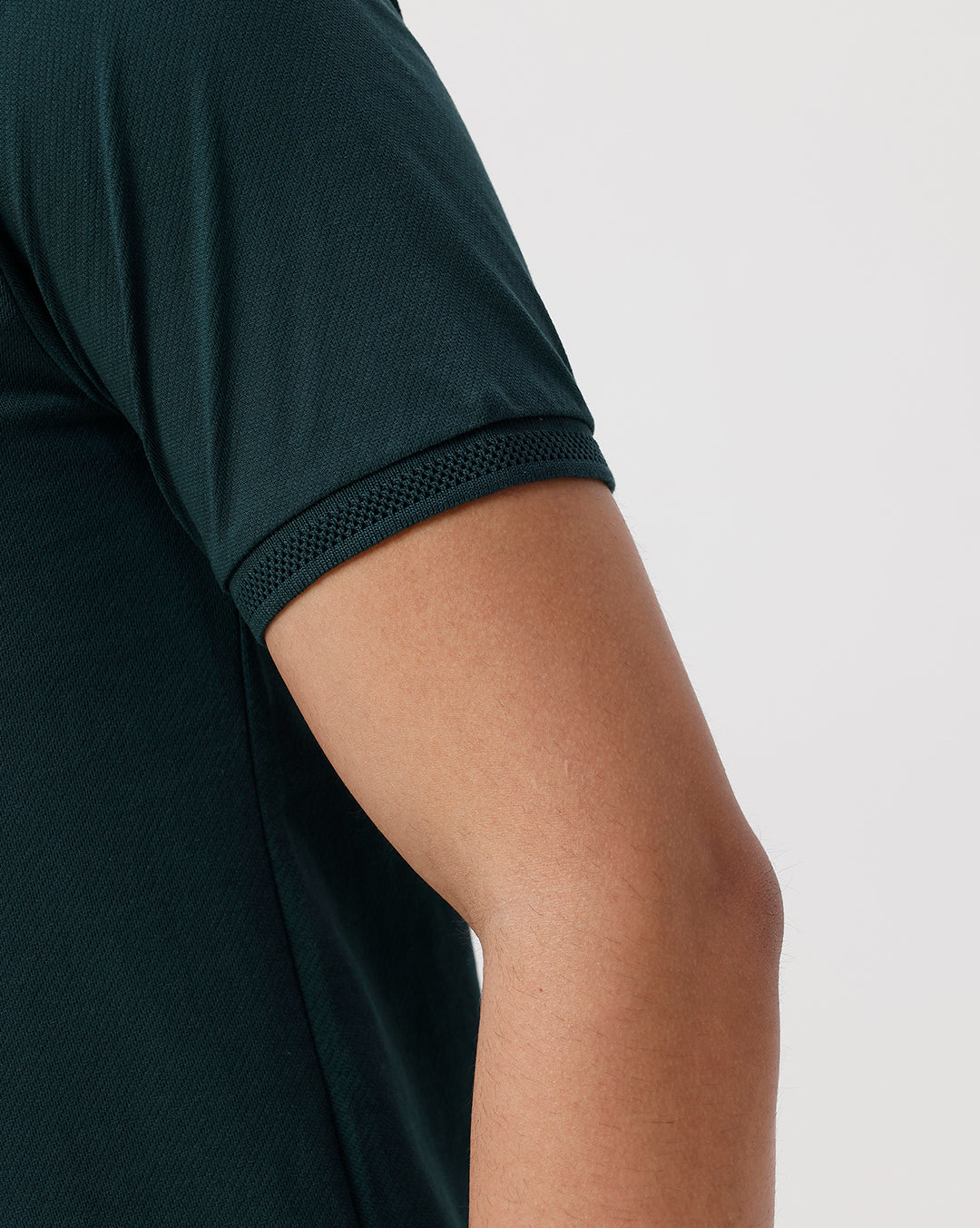 Close-up of green fabric with texture detail