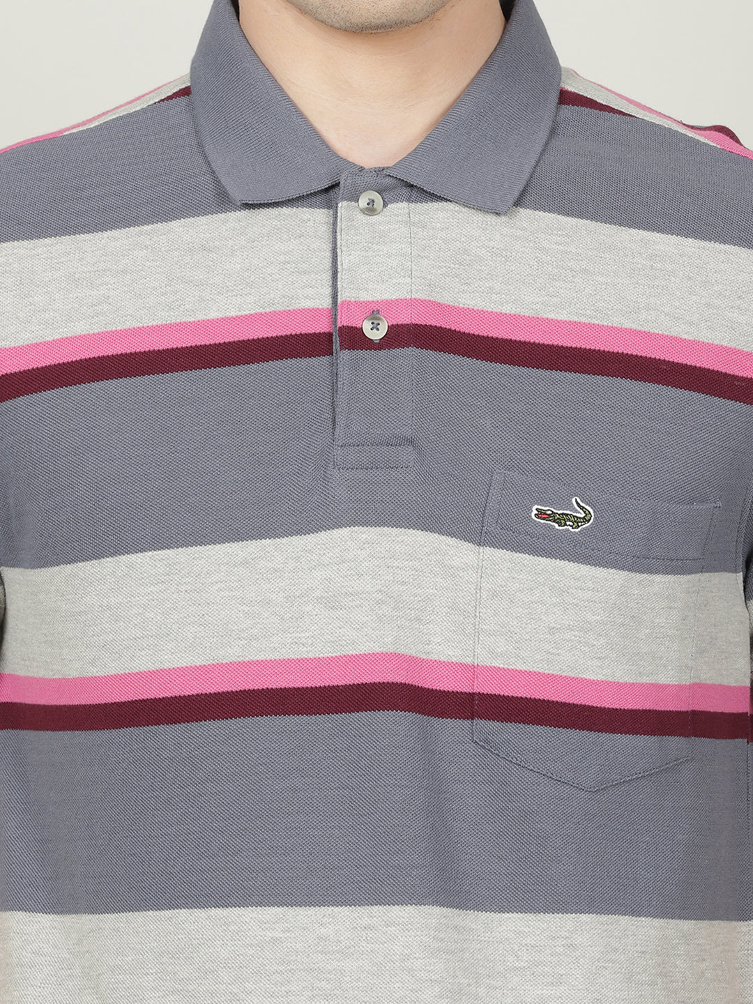 Crocodile Blue Polo Slim Fit T-shirt