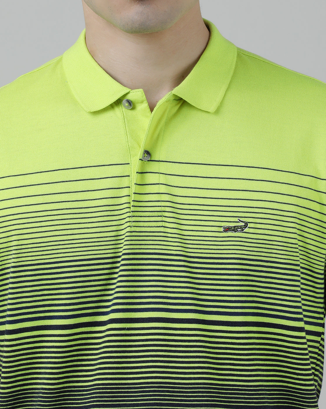 Casual Blue T-Shirt Half Sleeve Slim Fit Jersey Engineering Stripe with Collar for Men