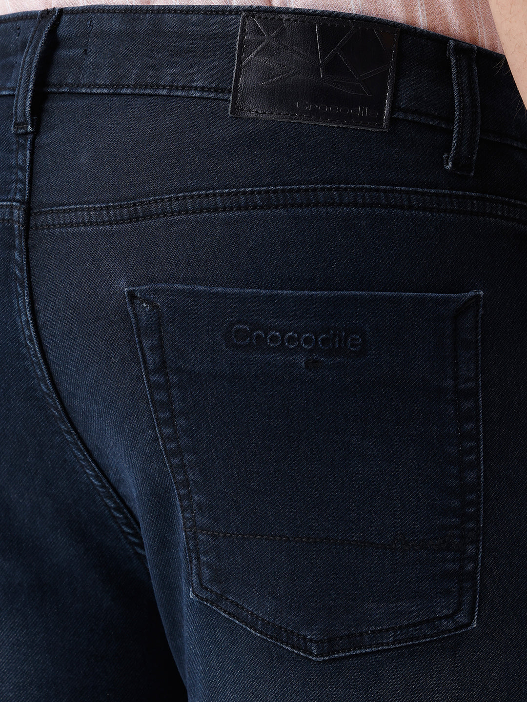 Close-up of blue fabric with texture detail