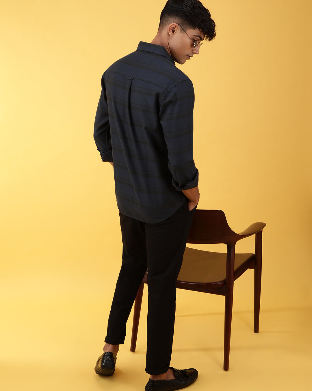 Tonal Stripe Fabric Dyed Shirt