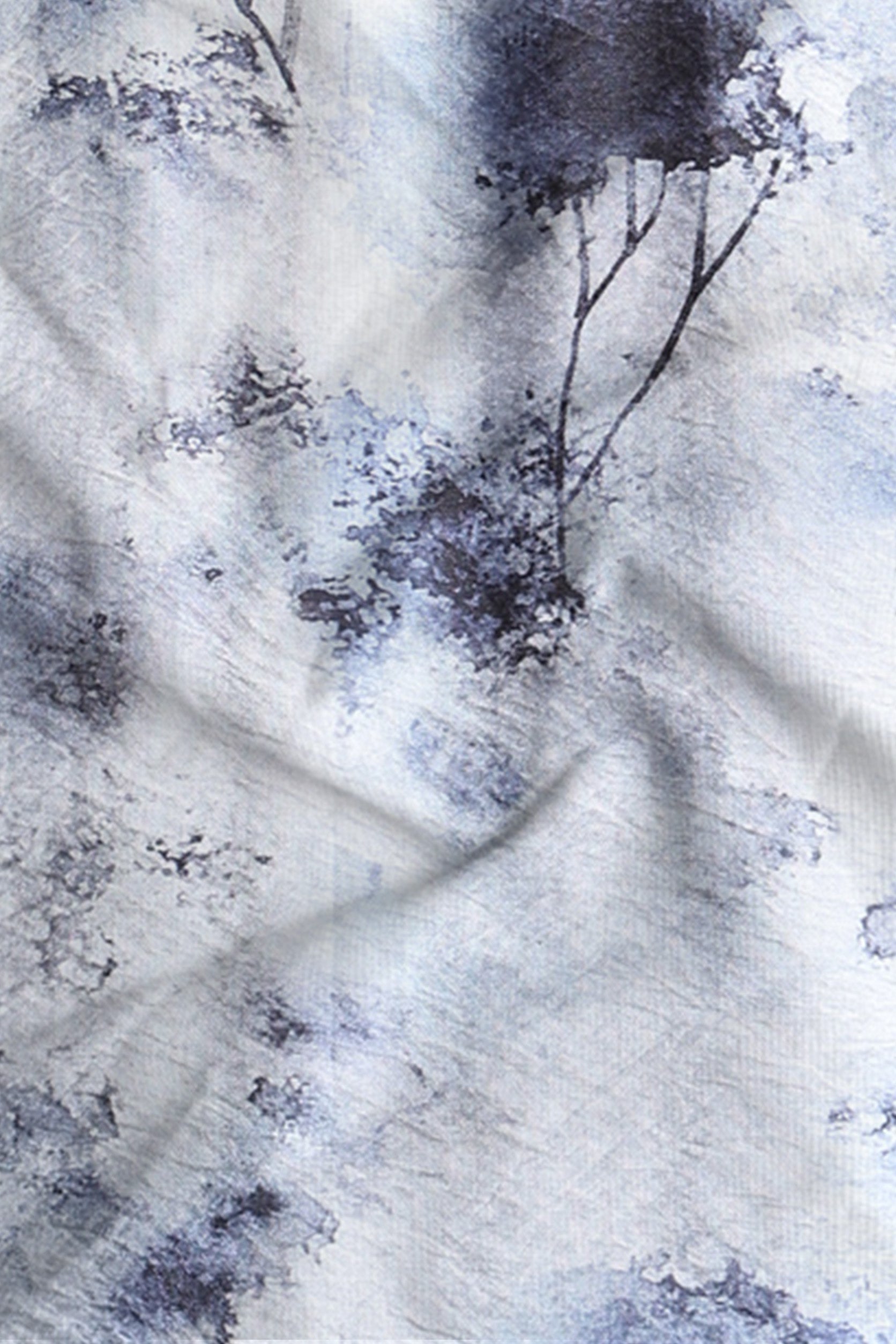 Abstract art with wavy lines and dark spots on a light background