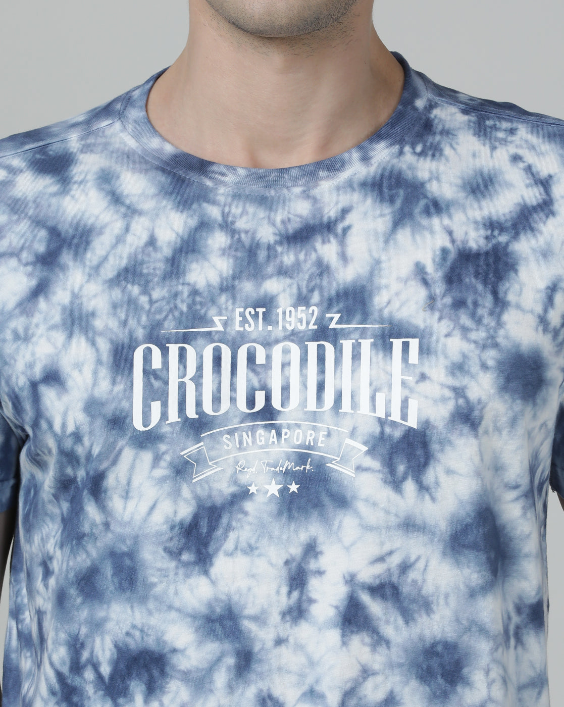 Casual Crew Neck Half Sleeve Single Jersey Midnight Blue T-shirt