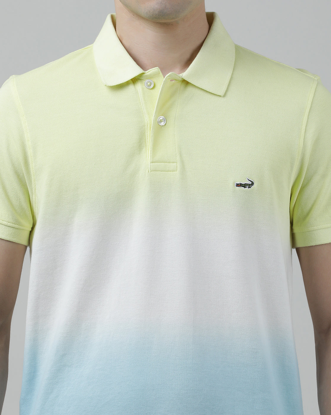 Casual Yellow T-Shirt Half Sleeve Slim Fit with Collar for Men