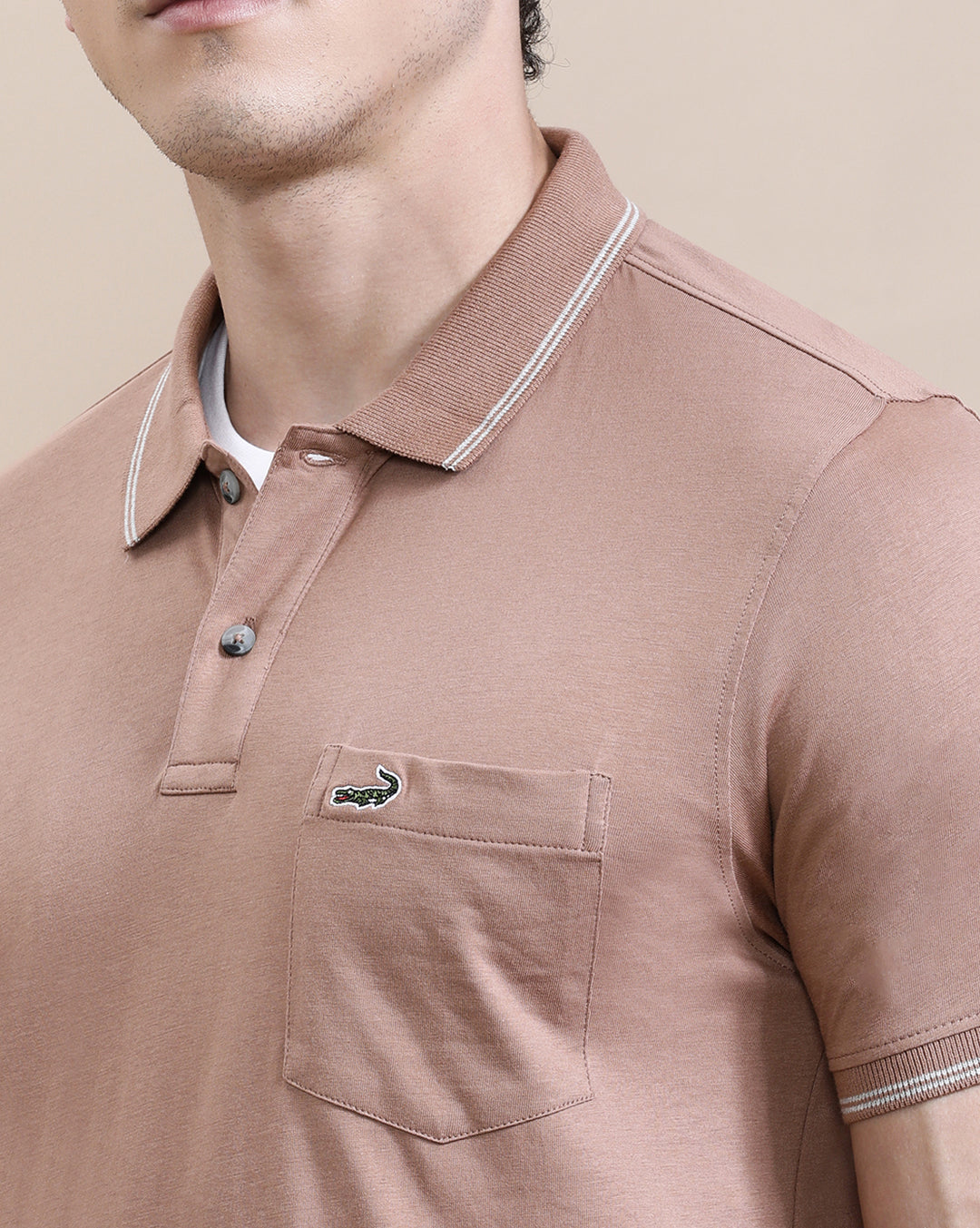 Close-up of brown fabric with texture detail