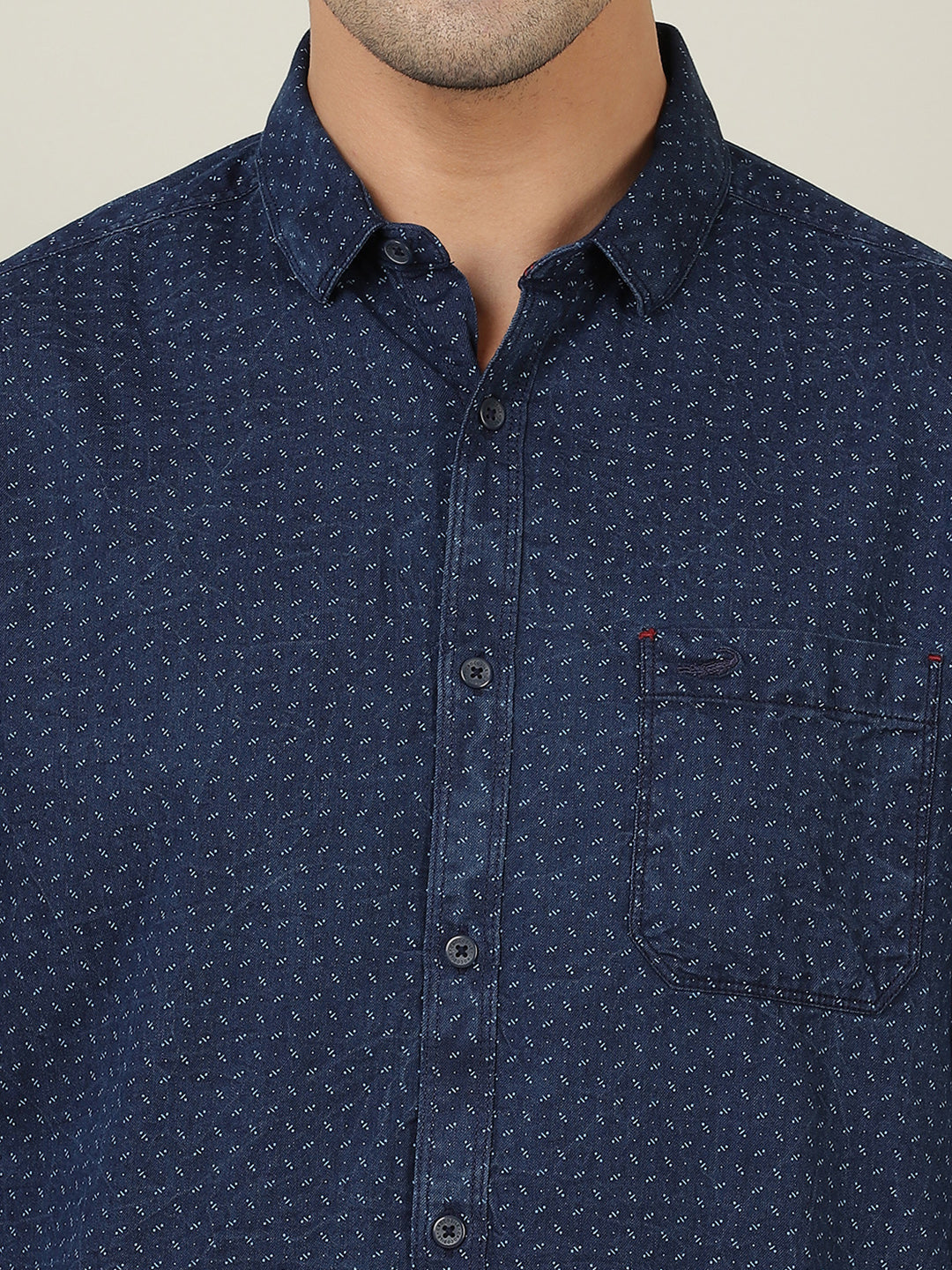 Crocodile Men Indigo Slim Fit Casual Shirt