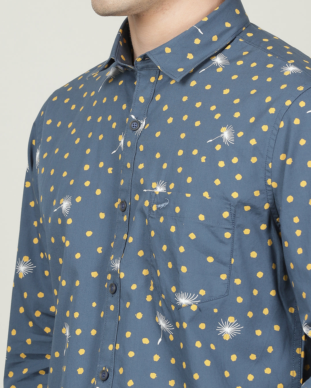 Crocodile Teal Slim Fit Shirt