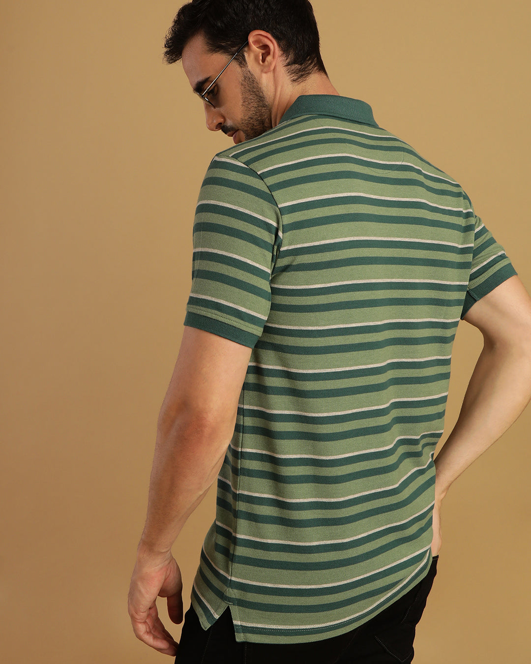 Red Half Sleeve Jacquard Polo Slim Fit T-Shirt