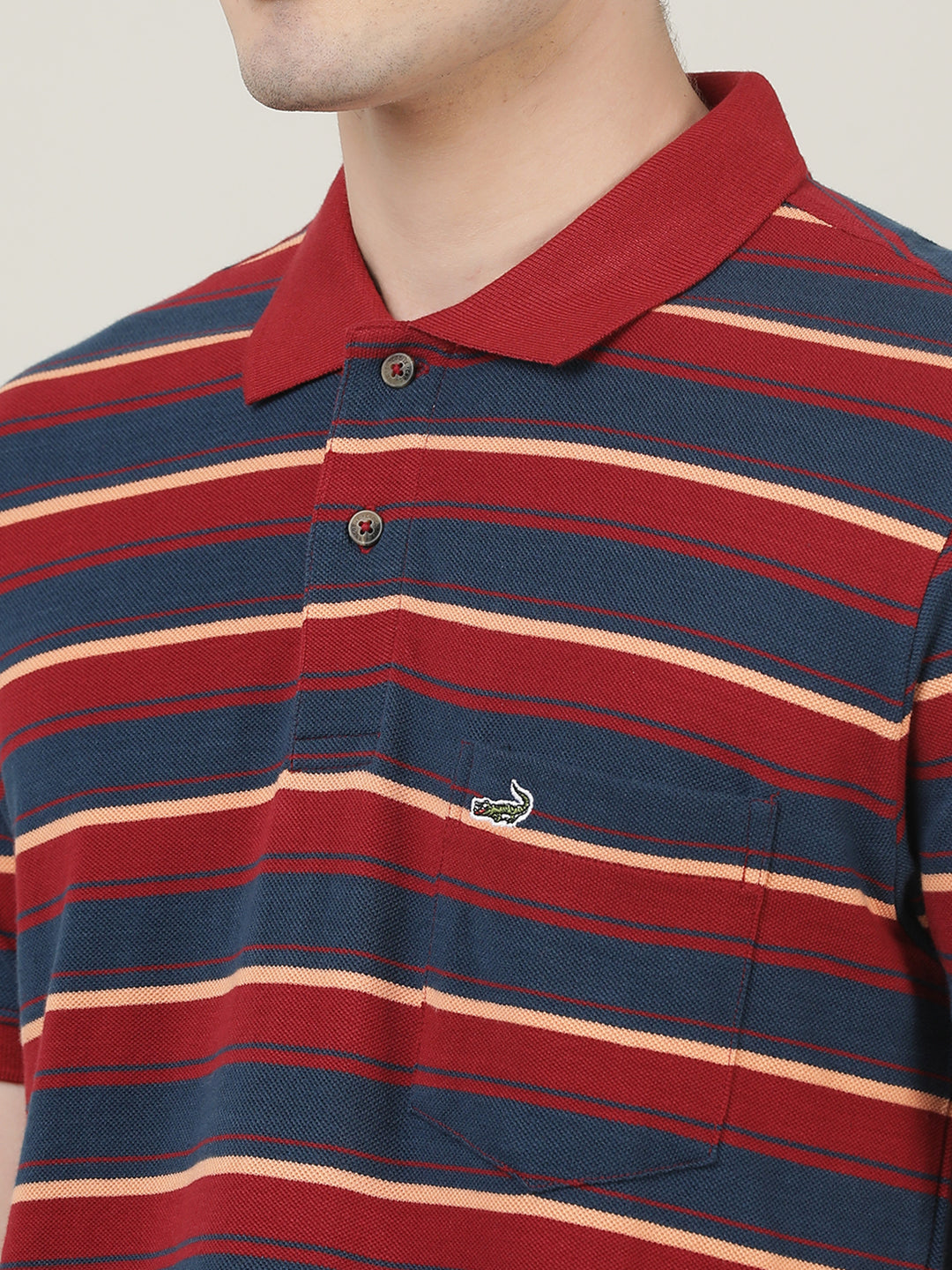 Crocodile Men Polo Collar Slim Fit T-Shirt
