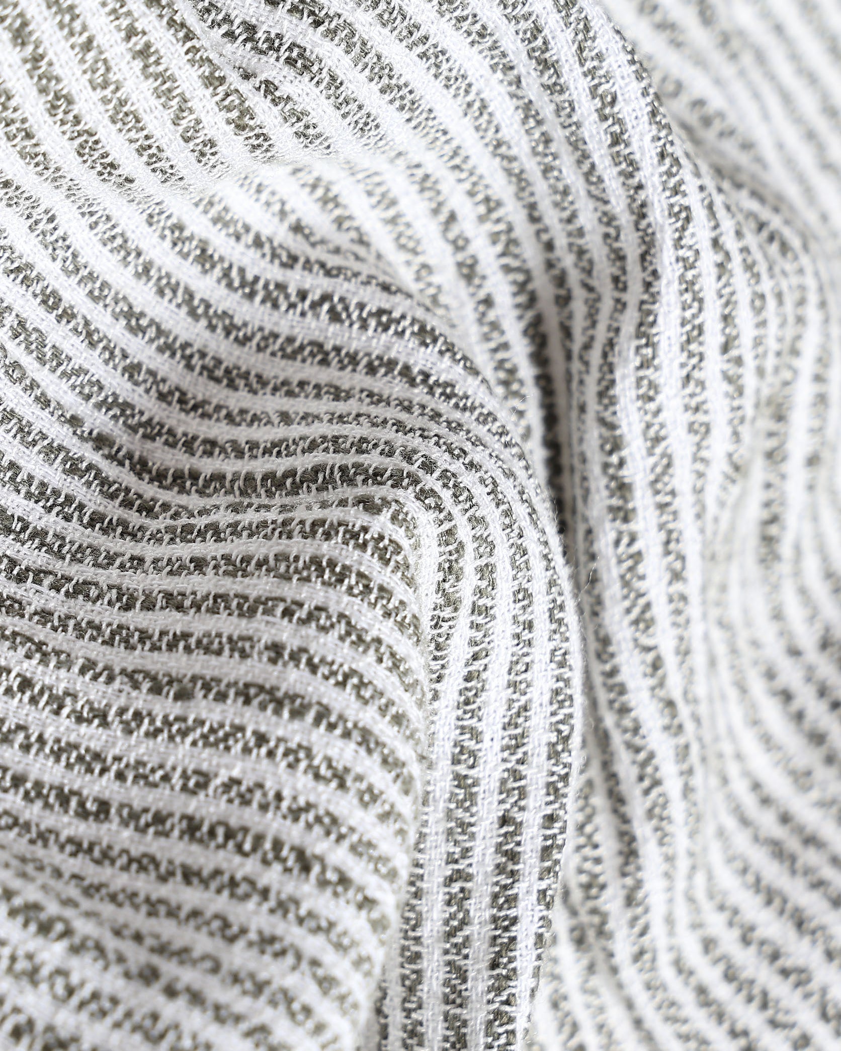 Close-up of gray and white striped fabric texture