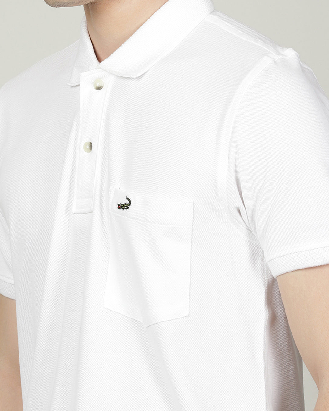 Crocodile Men's White Slim Fit T-shirt