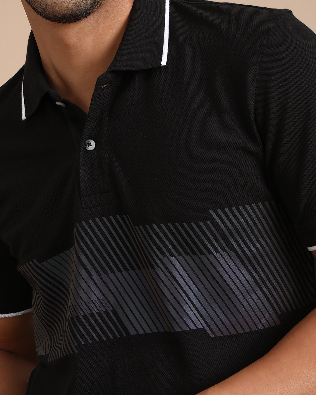 Enginereed Holographic Printed Polo T-Shirt