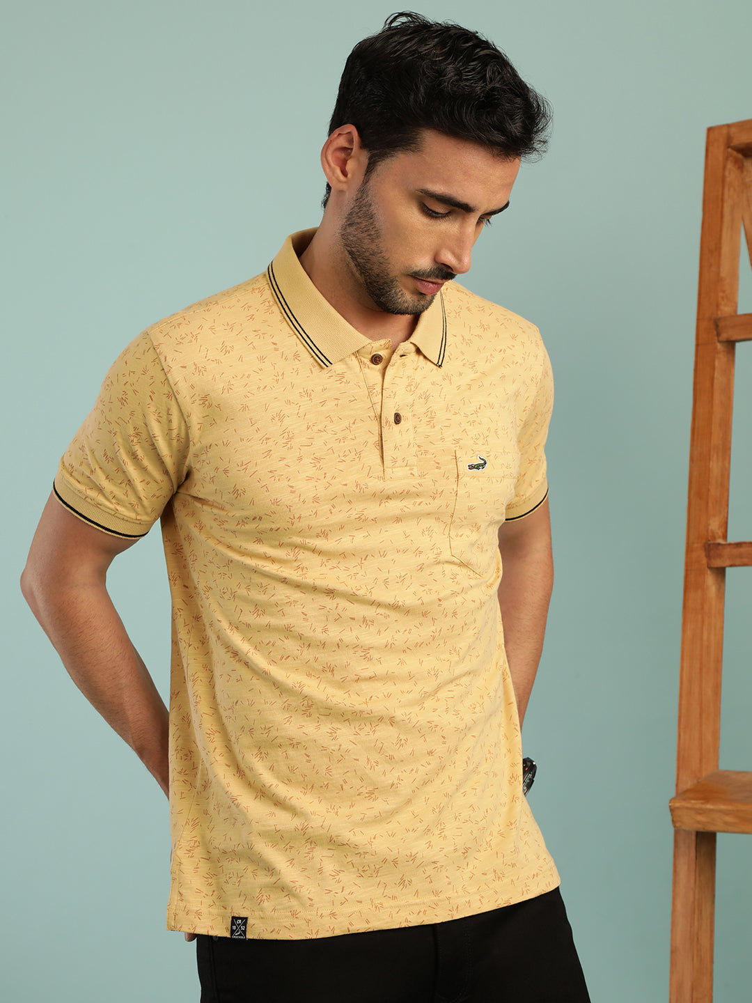 Crocodile All Over Polo with Memphis Print