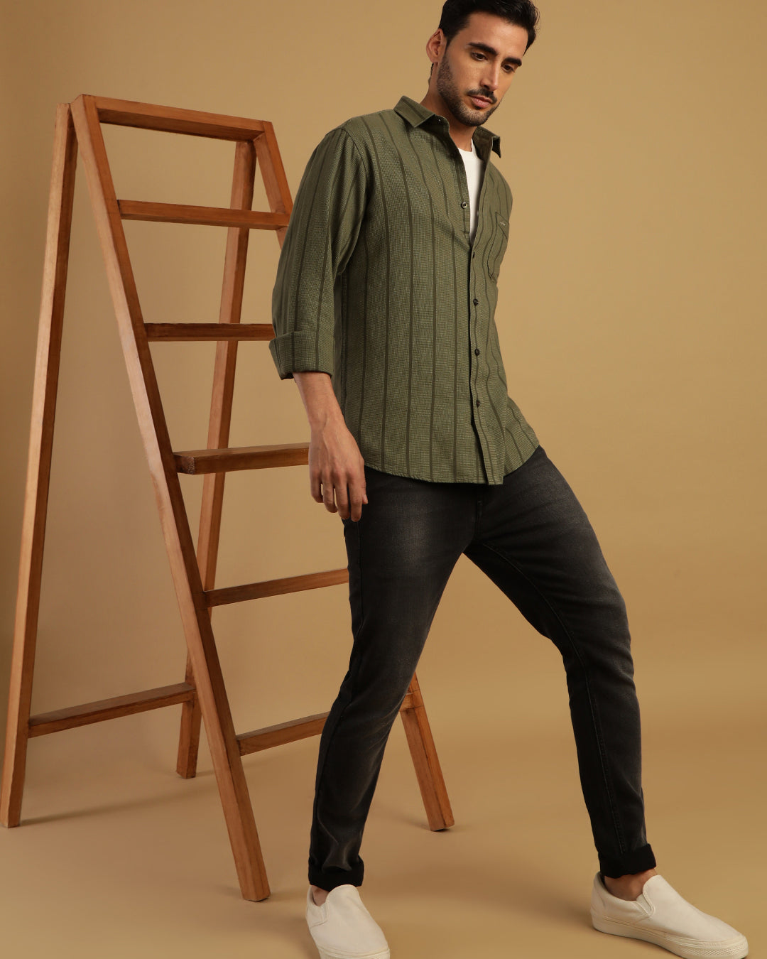 Crocodile Structured Stripe Shirt
