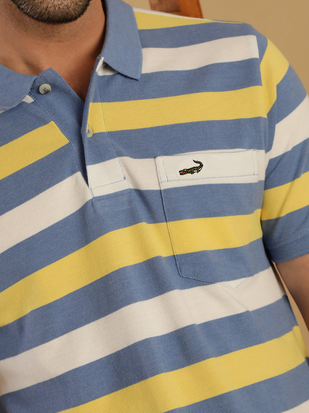 Red Half Sleeve Jacquard Polo Slim Fit T-Shirt