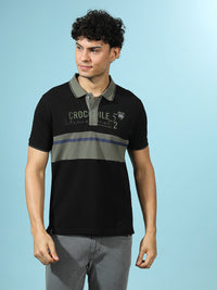 Black Polo T-Shirt Striped