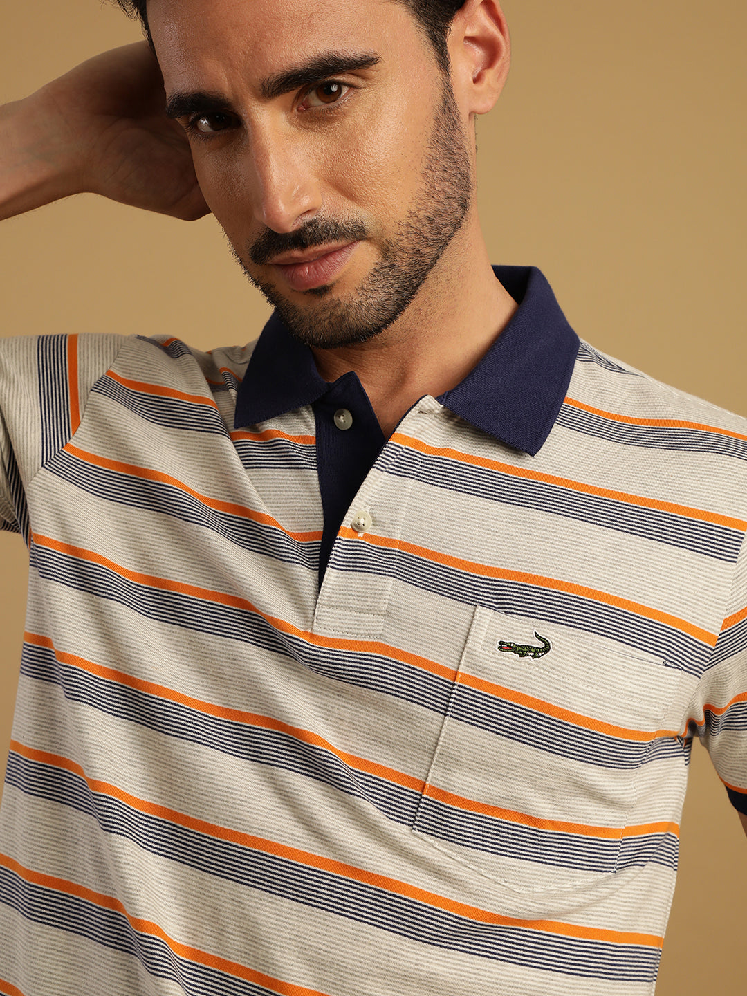 Red Half Sleeve Jacquard Polo Slim Fit T-Shirt