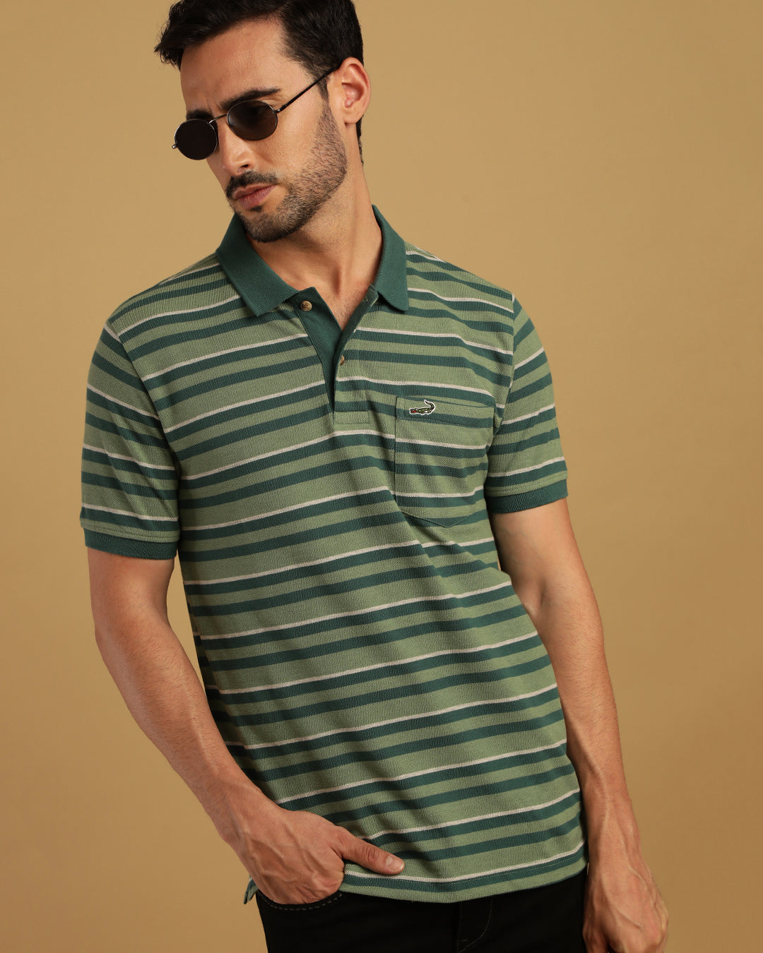 Red Half Sleeve Jacquard Polo Slim Fit T-Shirt