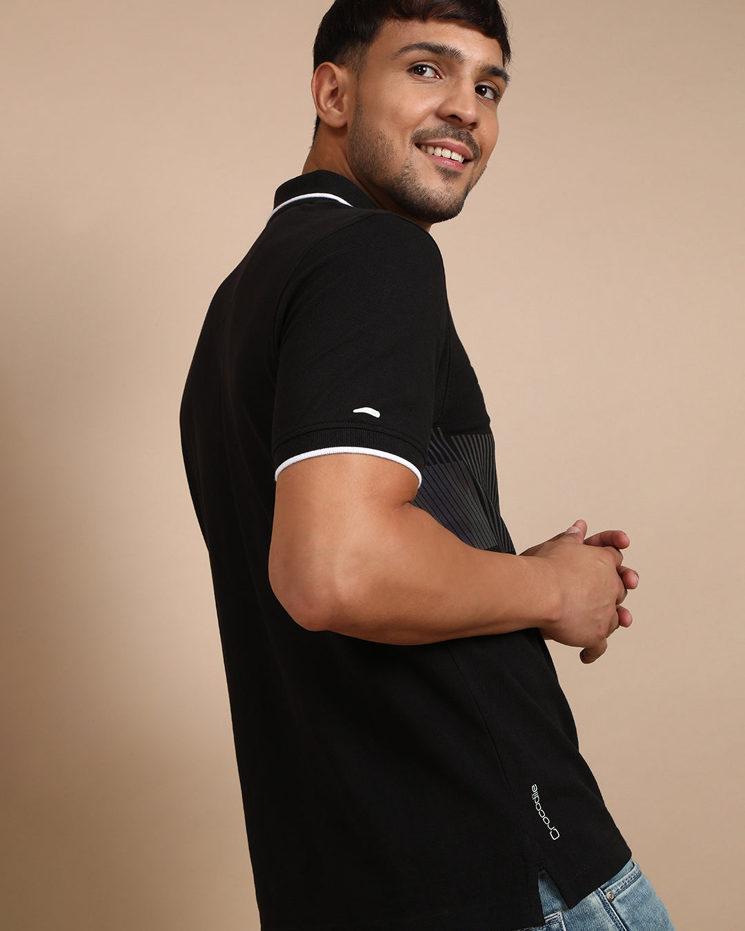Enginereed Holographic Printed Polo T-Shirt